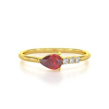 Bague Or Jaune Rubis et diamants 1.176grs 2