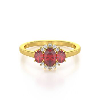 Bague Or Jaune Rubis et diamants 1.358grs 3