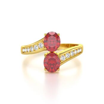 Bague Or jaune Rubis et diamants 2.546grs 3