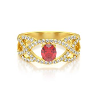 Bague Or Jaune Rubis et diamants 3.13grs 3