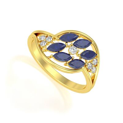 Sapphire Yellow Gold Ring 1.88grs