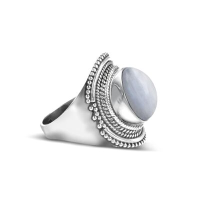 Moonstone ring on silver 925 60640-S-Ms
