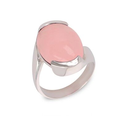 Fine stone ring Pink quartz 925 Silver K2782