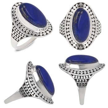 Bague Pierre Lapis Lazuli bleu Argent 925 60602 2