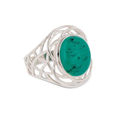 Turquoise stone ring on silver 925 2736