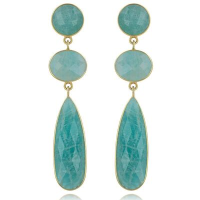 Amazonite earrings and gilded silver fine gold 60388