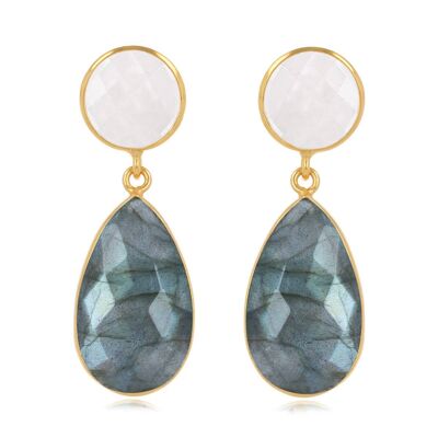 Boucles d'oreille argent 925 labradorites 60391