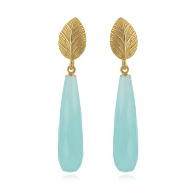 Earrings Chalcedony silver gilt gold 60398-GP-Chal