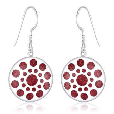 Coral earrings on solid silver shape 35005