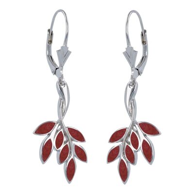 Boucles d'oreille en pierre de corail 3608-Corail