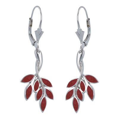 Coral stone earrings 3608-Coral
