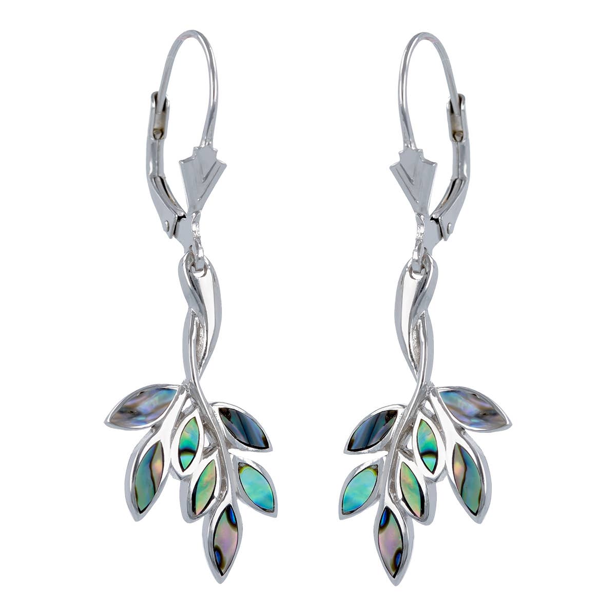 Boucles d'oreilles Argent Fleur Nacre Abalone