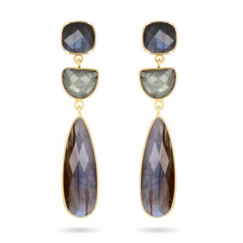 Boucles d'oreille Labradorite argent 925 60357 1