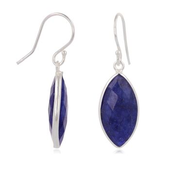 Boucles d'oreille Lapis Lazuli forme amande 60377 1