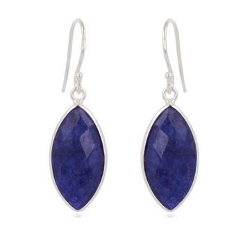 Boucles d'oreille Lapis Lazuli forme amande 60377 3