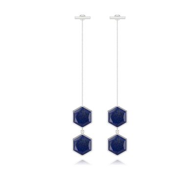 Lapis-Lazuli earrings on silver 925 60389-S-Lapis