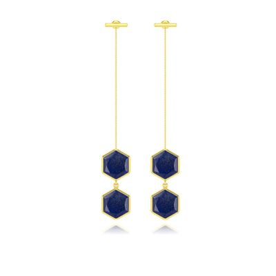 Lapis lazuli earrings on silver 925 60389-GP-Lapis