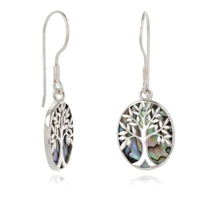 Boucles d'oreille Nacre abalone Argent massif K45059