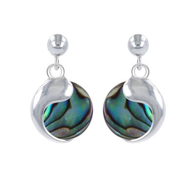 925 silver comma abalone mother-of-pearl earrings 4603-1