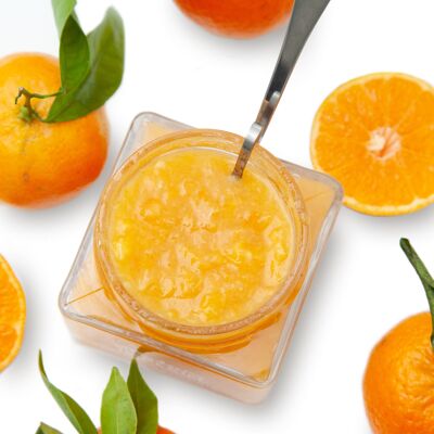 Confiture artisanale bio d'orange amère 60% fruits 175g. Teneur réduite en sucre.