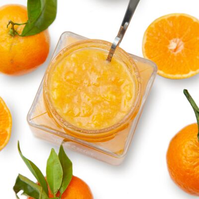 Confiture artisanale bio d'orange amère 60% fruits 175g. Teneur réduite en sucre.