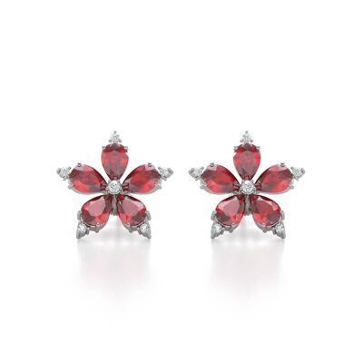 White Gold Ruby and Diamond Earrings 4.52grs