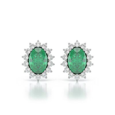 White Gold and Emerald Earrings 2.25grs