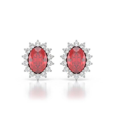 White Gold and Ruby Earrings 2.25grs