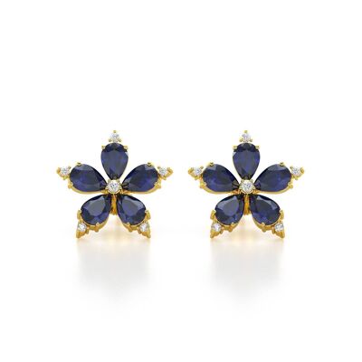 Yellow Gold Sapphire Earrings 4.52grs