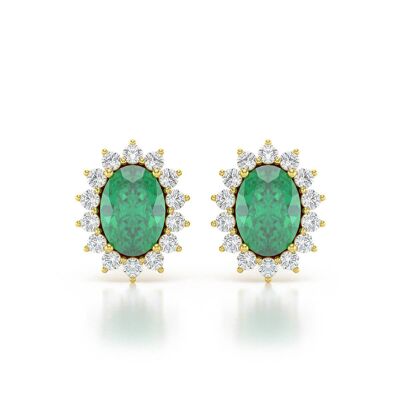 Yellow Gold and Emerald Earrings 2.25grs