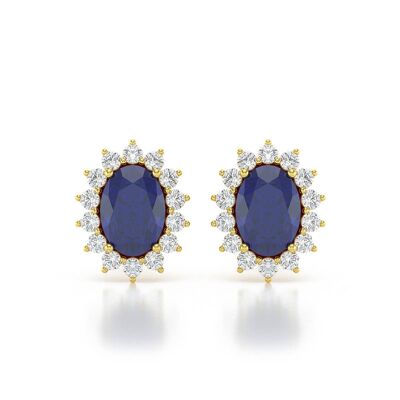 Yellow Gold and Sapphire Earrings 2.25grs