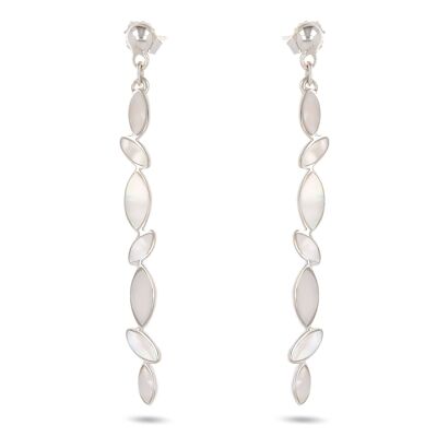 Dangling earrings in white mother-of-pearl silver 45046