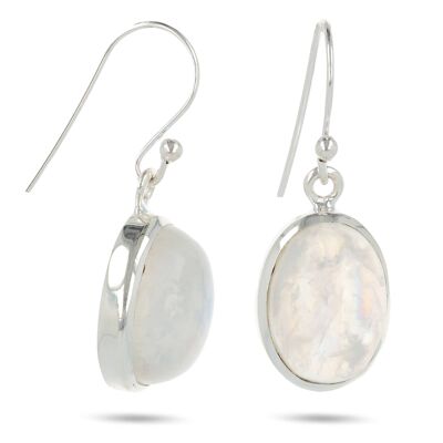 Boucles d'oreille pierre de lune forme ovale serties 60309