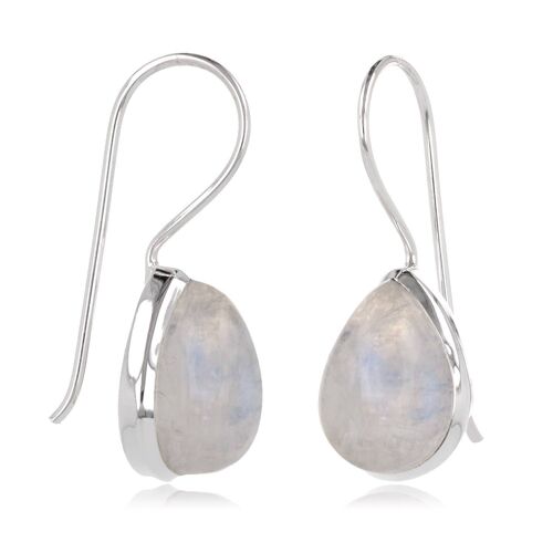 Boucles d'oreille pierre de lune argent 60301