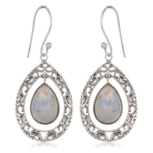 Boucles d'oreille Pierre de Lune goutte 60314