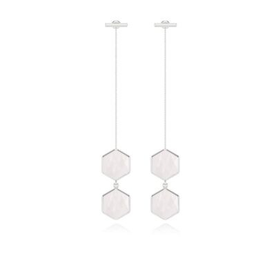 Pendientes piedra luna sobre plata 925 60389-S-Ms