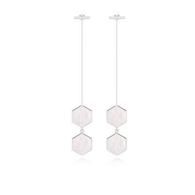 Moonstone earrings on silver 925 60389-S-Ms