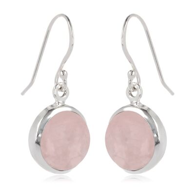 Natural pink quartz stone earrings 60308