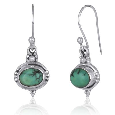 Boucles d'oreille turquoise de forme ovale 2625-BO