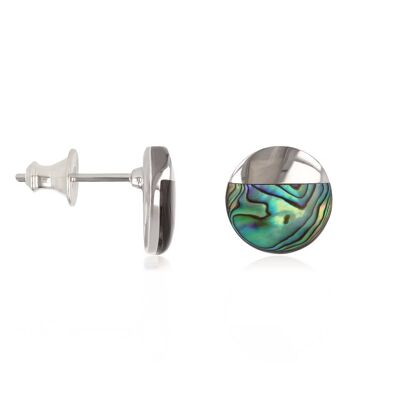 Orecchini a disco in madreperla e abalone in argento 925 - K50338