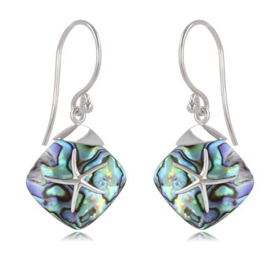 Mother of Pearl Abalone Starfish Earrings K50323