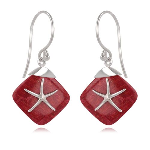 Boucles d'oreilles Etoile de Mer en Corail K50324