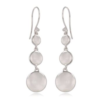 Boucles d'oreilles pendantes 3 disques de nacre K50325 1