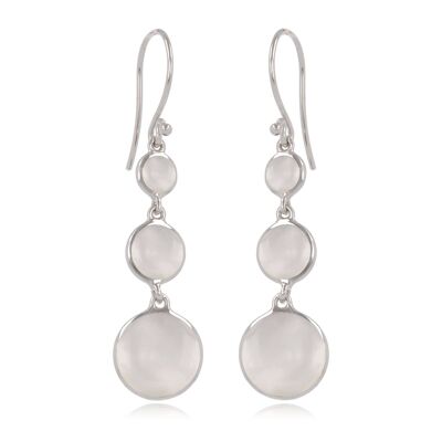 Dangling earrings 3 mother-of-pearl discs K50325