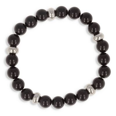 Bracciale elastico 60mm Pietre naturali Agata Nera