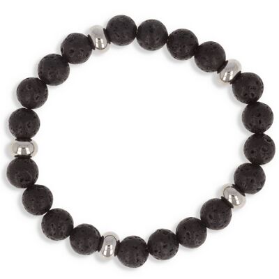 Elastic bracelet 60mm volcanic natural stones