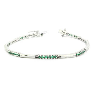 Emerald Bracelet Round Shape and 925 Silver Silver-Em-1.2