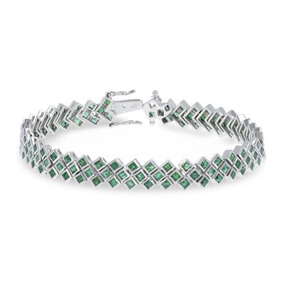 Smaragd-Armband Multi-Rangs und 925er Silber Silver-Em-4.1