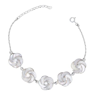 Pulsera flor de nácar blanco con efecto espiral 37000