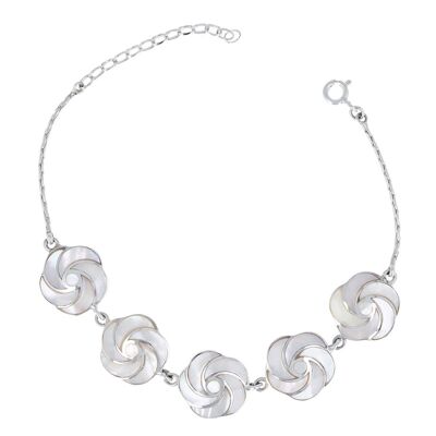 Bracelet in white mother-of-pearl flower with spiral effect 37000